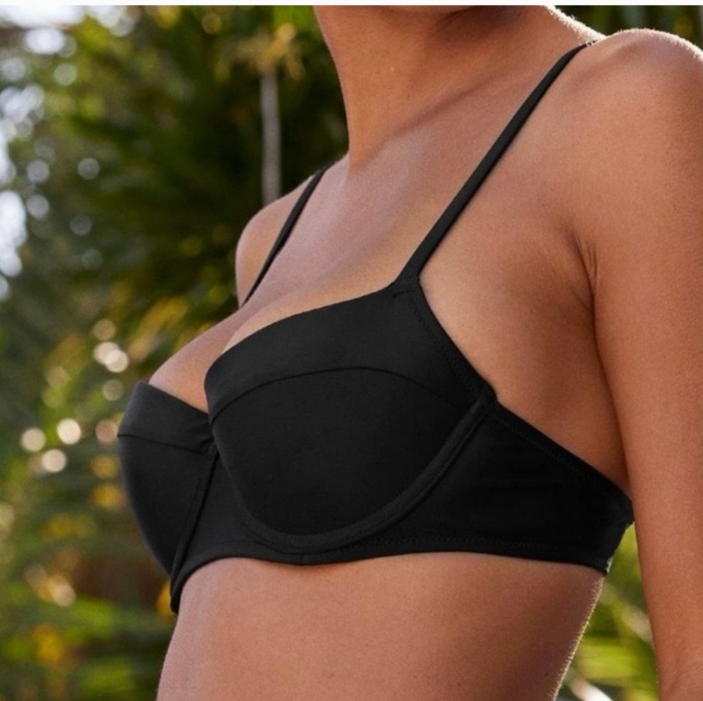 aerie Black Molded Balconette Bikini Top